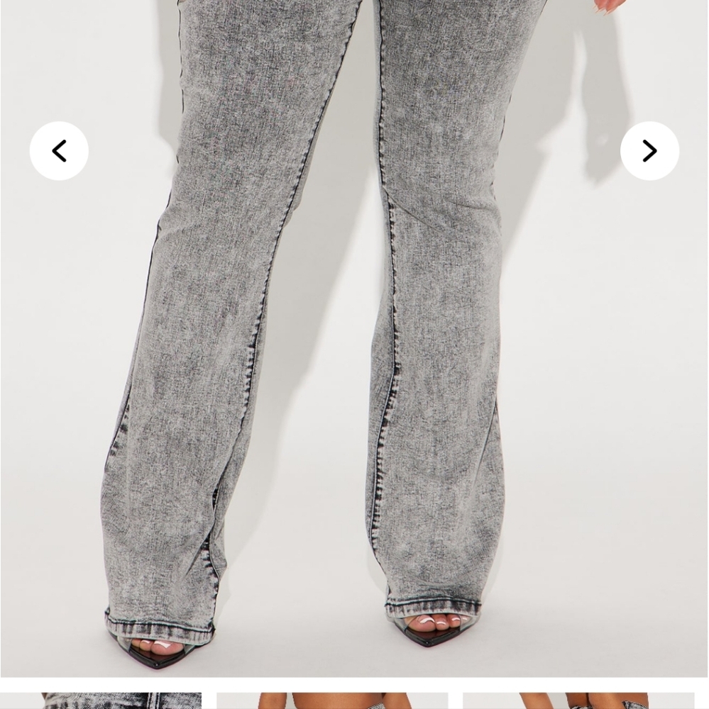 Fashion Nova Black Acid Wash Bootcut Jeans - Picture 6 of 8
